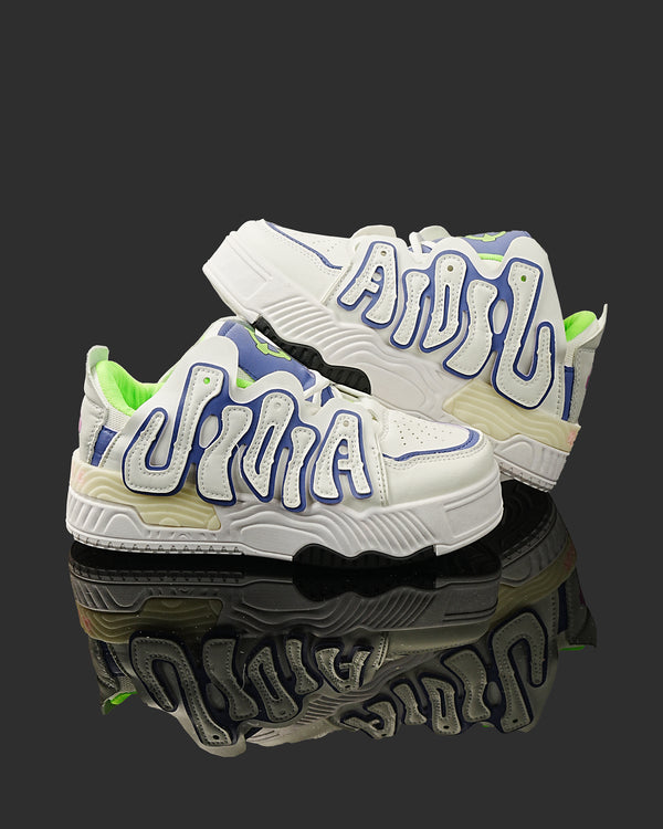 AJK White Blue Chunky Sneakers – Stylish Casual Sports Shoes