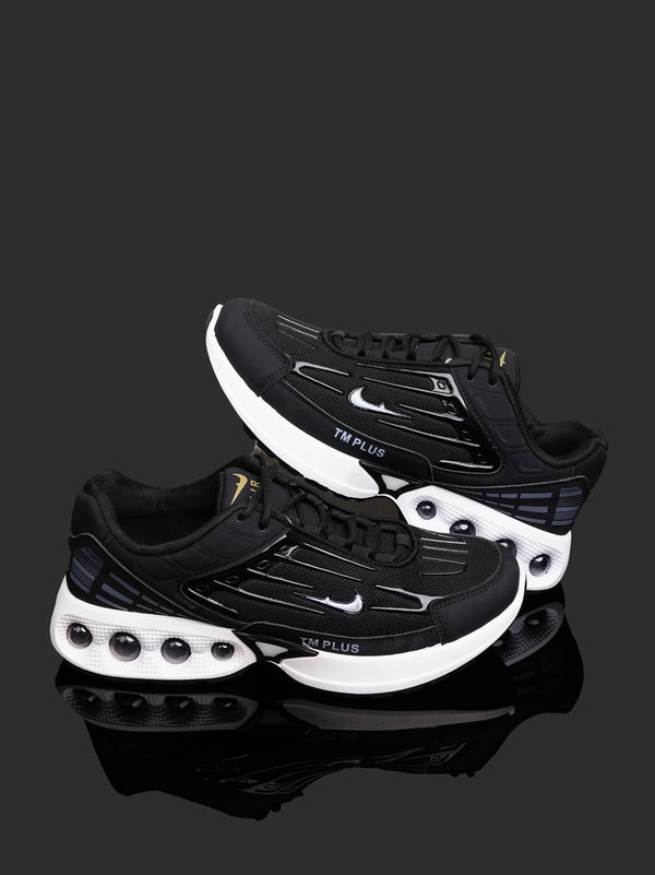 Men's "TM Plus" Ultimate Comfort Running & Casual Sneakers - Black/White