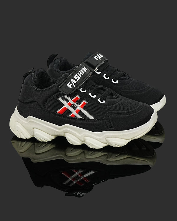 Kids Fashion Sneakers F-0005-BLACK