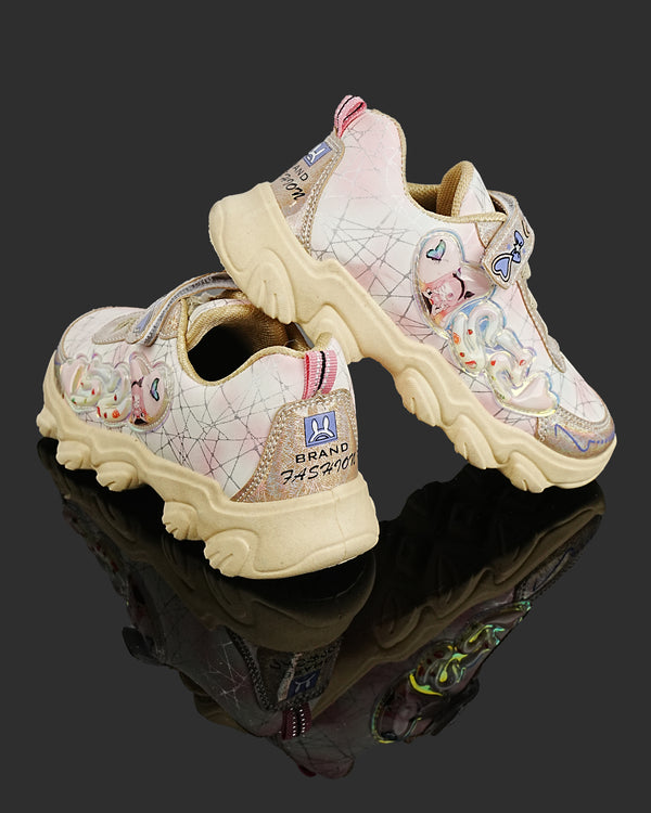 Kids Unisex Glam Sneakers F-0009-CREAM
