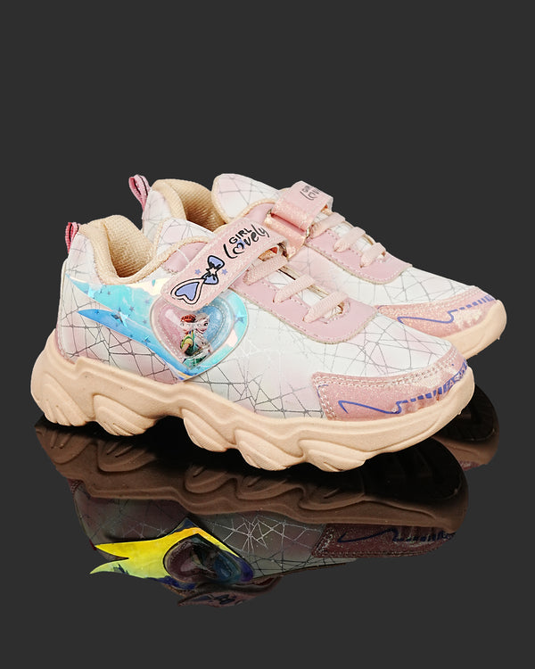 Kids Unisex Glam Sneakers F-0009-PEACH