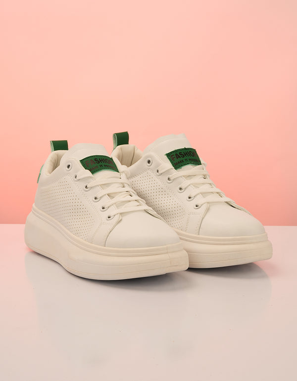 Verde Fresh White & Green Sneakers
