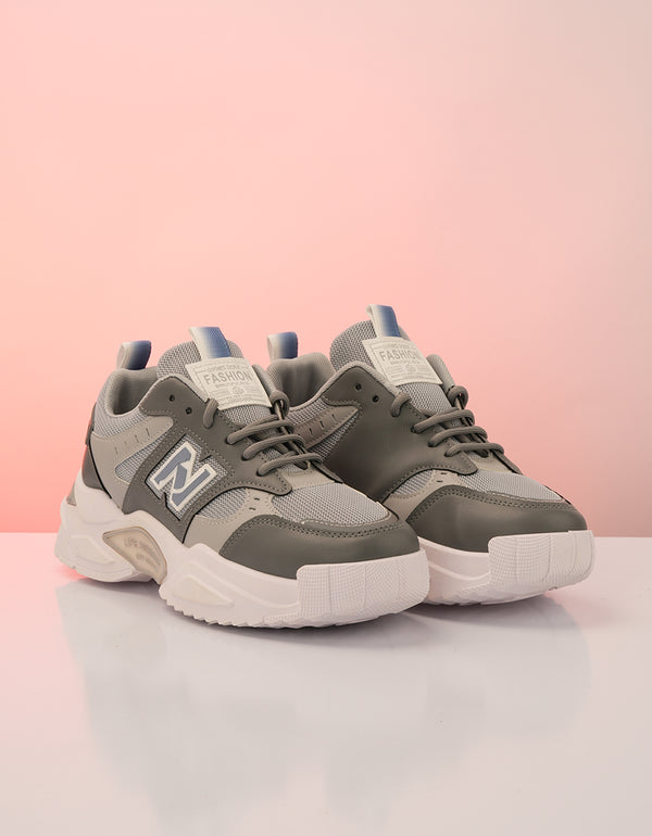 Slate Serenity Chunky Sneakers