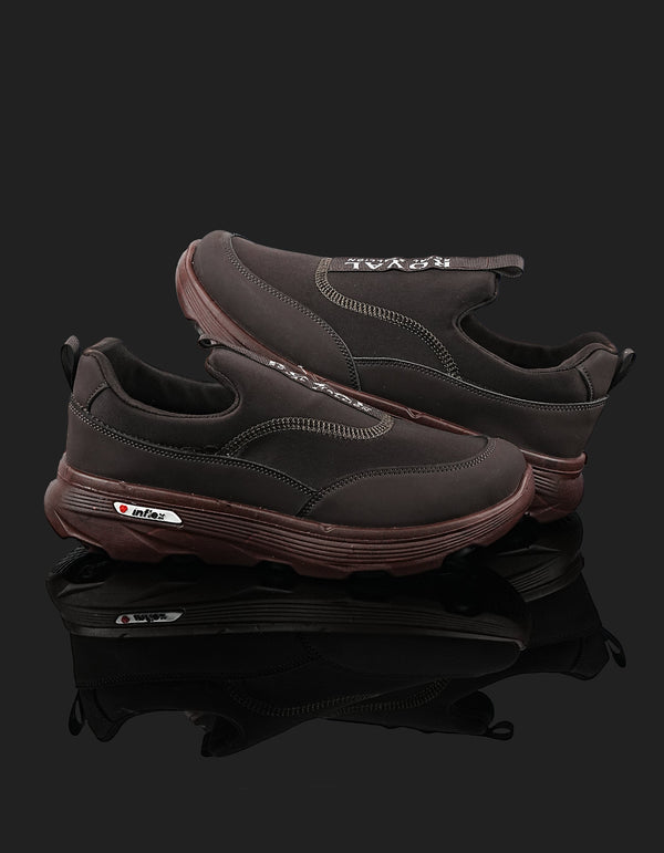 Men’s Brown Slip-On Sneakers – K-813 Casual Everyday Shoes