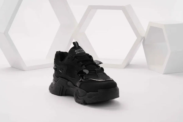 Luminescent Lace-Up Sneakers Black
