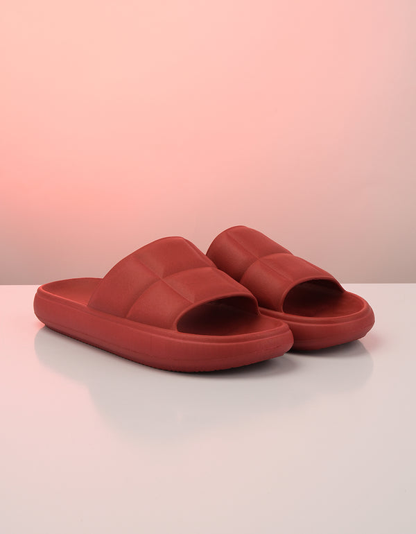 Crimson Ease Red Slide Sandal